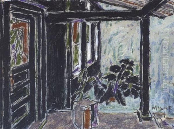 Black Porch, Big Moose Lake, Adirondacks, Ny Oil Painting by David Brown Milne