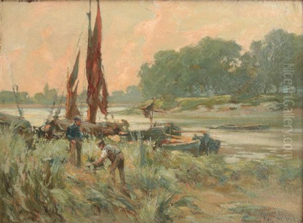 Clearing The Reeds Oil Painting by Joe Milne