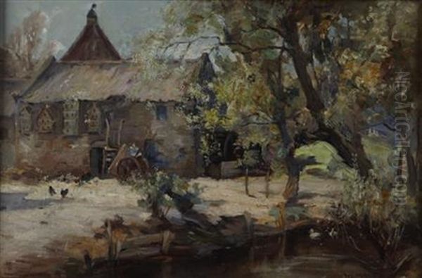 By The Mill Oil Painting by Joe Milne