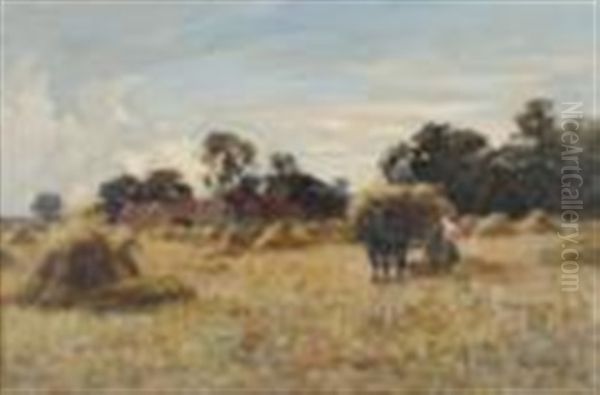 Taking In The Harvest Oil Painting by Joseph Milne