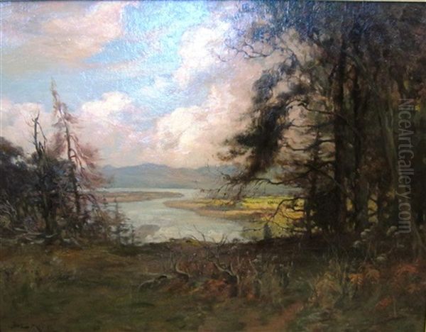 Evening Loch Oil Painting by Joseph Milne