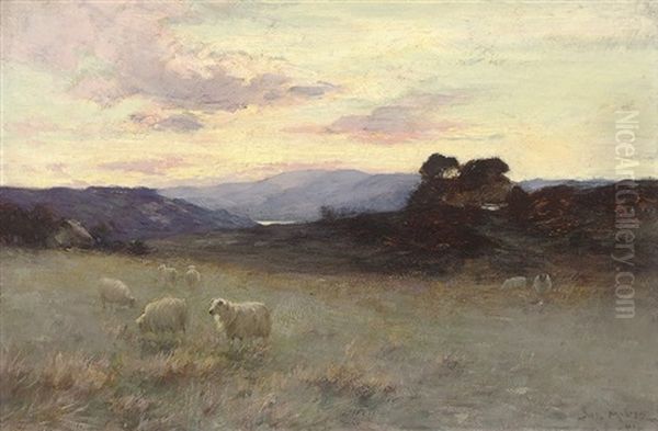 Sunset On The Hills Oil Painting by Joseph Milne