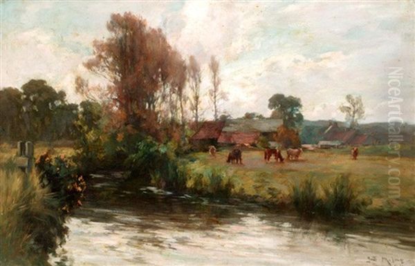 River In Angus Oil Painting by Joseph Milne