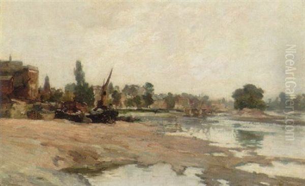 The Thames At Isleworth Oil Painting by Joseph Milne