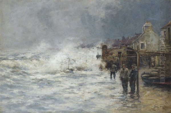 Stormy Day On The Fife Coast Oil Painting by Joseph Milne