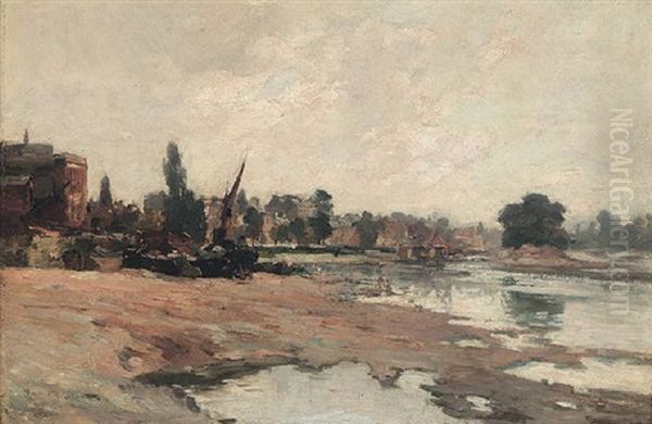 The Thames At Isleworth Oil Painting by Joseph Milne