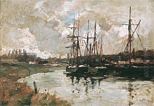 Perth Harbour Oil Painting by Joseph Milne