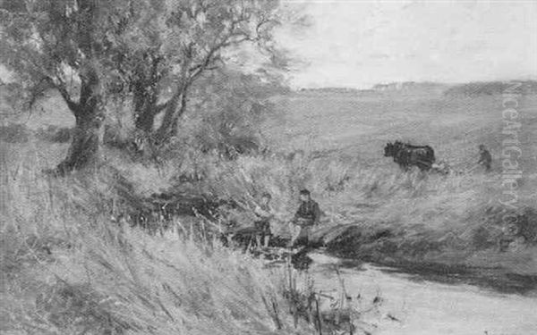 Early Spring On The Braid Burn Oil Painting by Joseph Milne