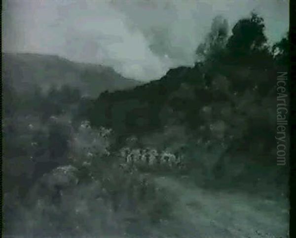 The Dusk Driven Flock Oil Painting by Joseph Milne