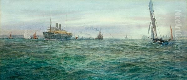 In The Solent Oil Painting by Irwin John David Bevan