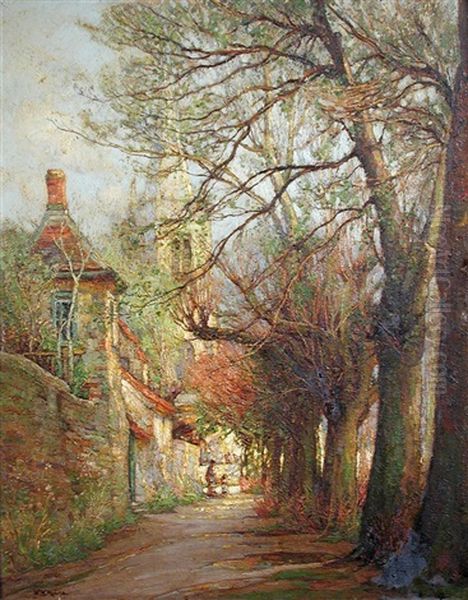 St. Ives Parish Church From The Top Of The Thicket Path Oil Painting by William Watt Milne