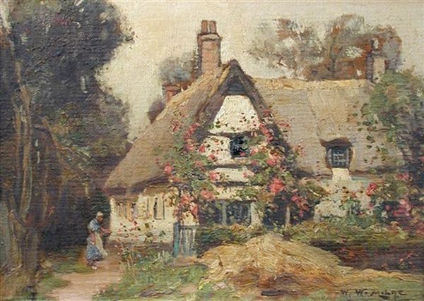 Rose Cottage, Thicket Lane, Houghton Oil Painting by William Watt Milne