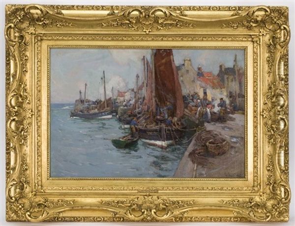 East Neuk Harbor by William Watt Milne