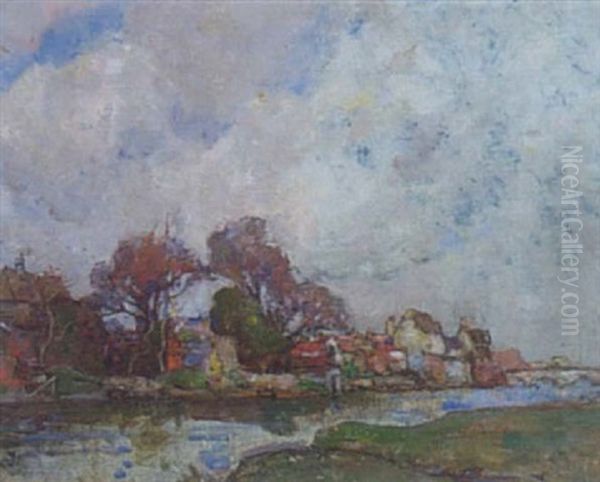 River Landscape Oil Painting by William Watt Milne