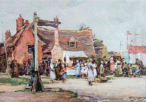 Village Fair St. Ives, Cambridgeshire Oil Painting by William Watt Milne