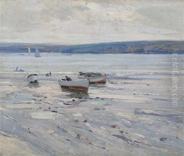 Looking Across The Hayle Estuary Oil Painting by Frederick Milner