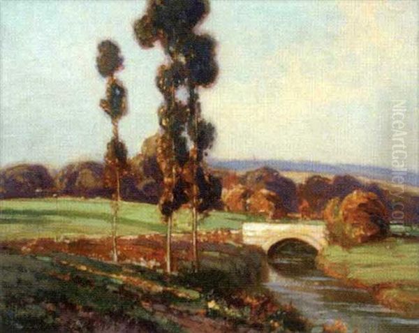 Poplars Oil Painting by Frederick Milner