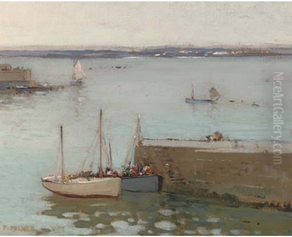 St. Ives Harbour Oil Painting by Frederick Milner