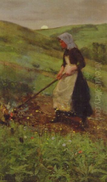 Stoking The Embers Oil Painting by Frederick Milner