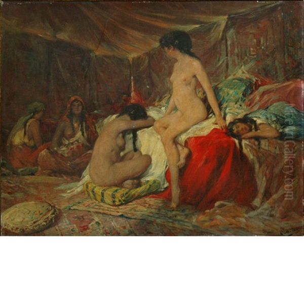 Harem Oil Painting by Joseph Milon