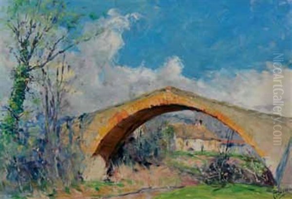 Le Pont Des Trois Sautets, Aix En Provence Oil Painting by Joseph Milon