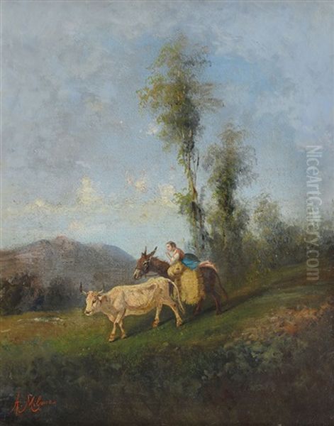 Ritorno Dai Campi Oil Painting by Antonio Milone