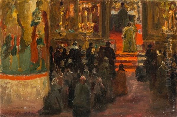 Uspenskiy Cathedral Oil Painting by Sergei Dmitrievich Miloradovich