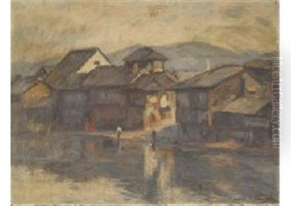 Hiroshima Toriyacho Oil Painting by Kunzo Minami