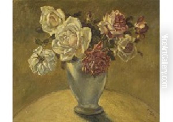 Rose Oil Painting by Kunzo Minami