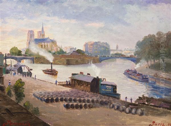 Life On The Seine (paris) by Jan B. Minarik