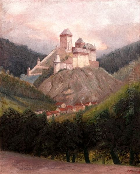 Karlstejn Oil Painting by Jan B. Minarik