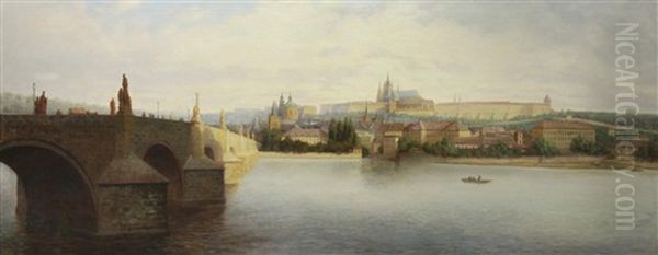 Panorama Des Hradschin Oil Painting by Jan B. Minarik