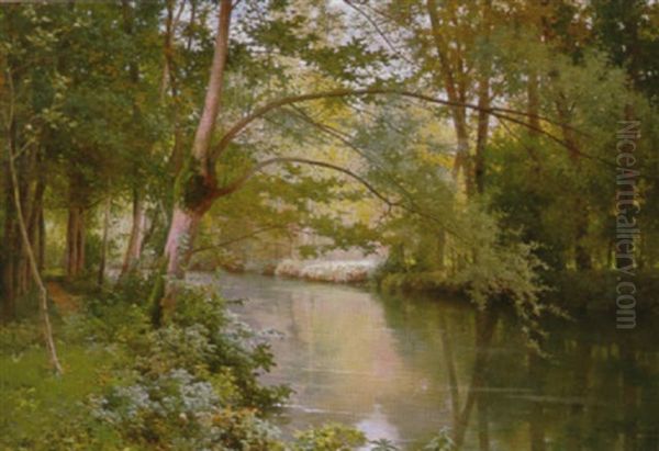 A Gentle Stream Oil Painting by Emile-Louis Minet