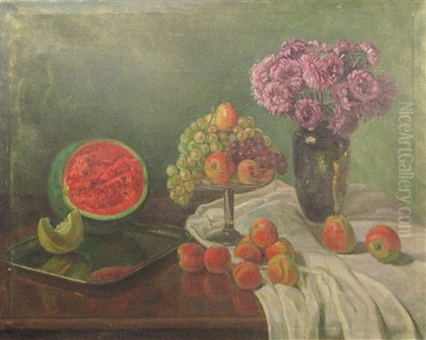 Still Life With Fruit And Flowers by Cornel Minisan