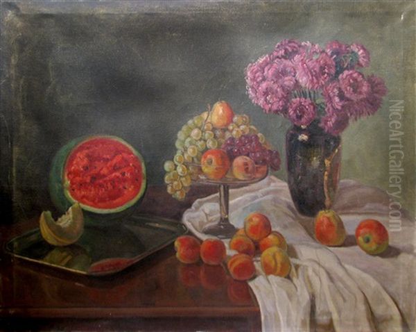 Still Life With Fruit Oil Painting by Cornel Minisan