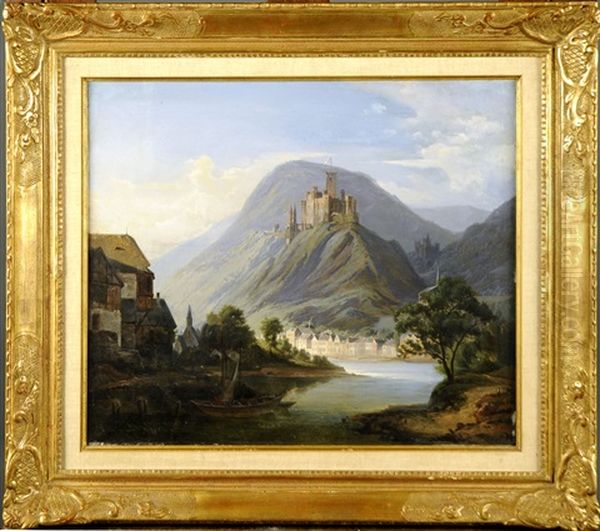 Chateau Dans Le Lointain Oil Painting by (Paul) Joseph Minjon