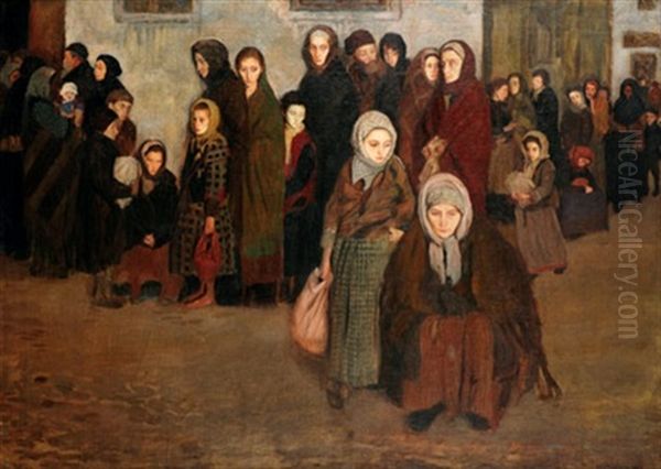 Errantes (refugees - The Expulsion) Oil Painting by Maurice Minkowski