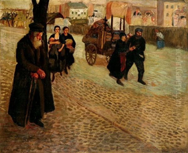 Refugiados (refugees) Oil Painting by Maurice Minkowski