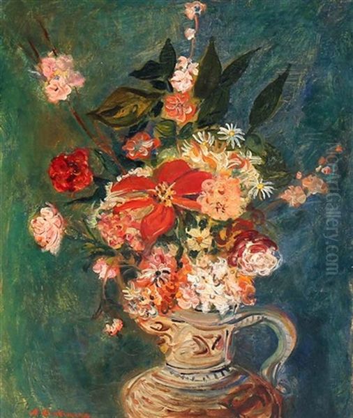 Vase Of Flowers Oil Painting by Abraham Mintchine