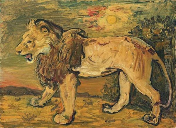 Lion Oil Painting by Abraham Mintchine