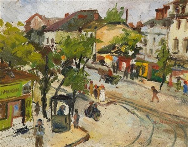 Rue A Paris Oil Painting by Abraham Mintchine