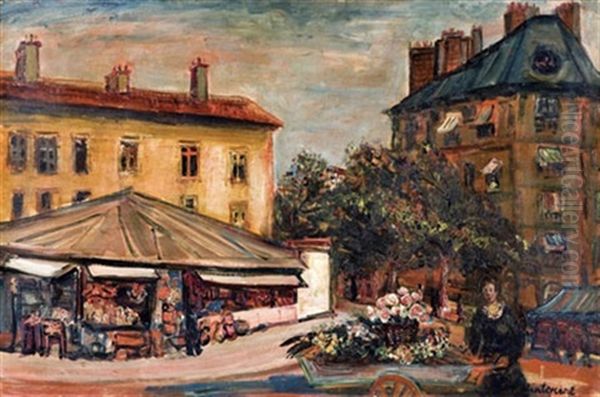 Paris - Street Scene Oil Painting by Abraham Mintchine