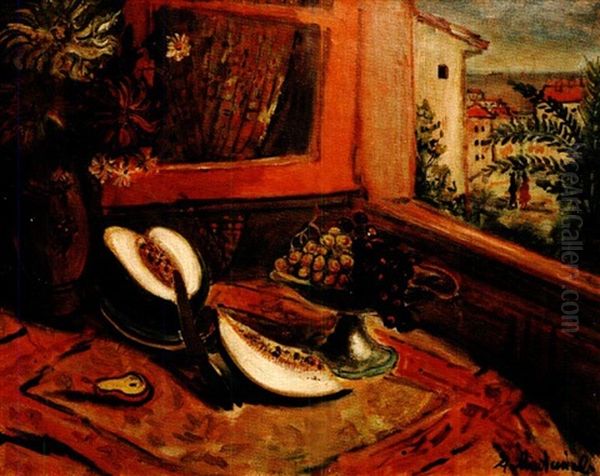 Melons Et Raisins Oil Painting by Abraham Mintchine