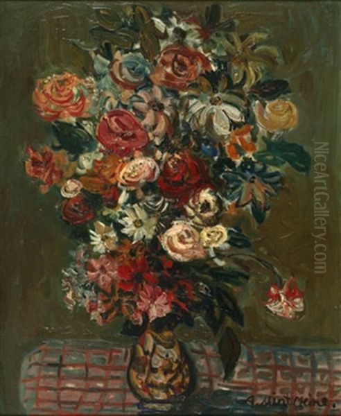 Vaso Di Flori Oil Painting by Abraham Mintchine