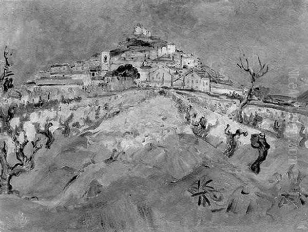 Quarry Below Town Oil Painting by Abraham Mintchine