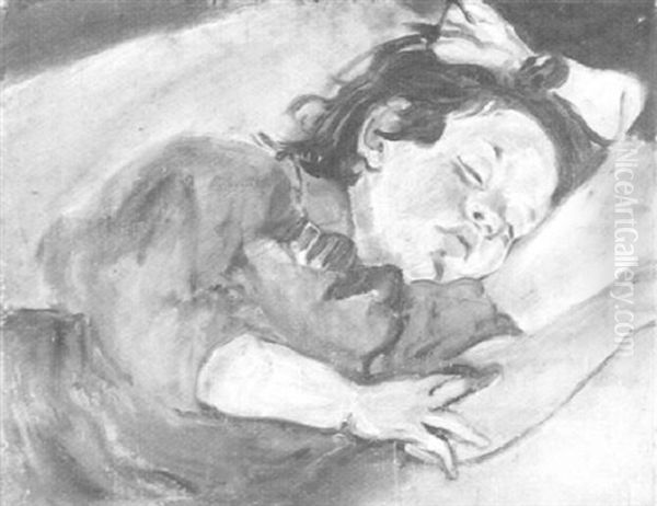 Daughter Sleeping Oil Painting by Abraham Mintchine