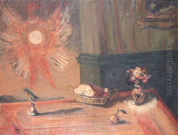 Still Life With An Angel Oil Painting by Abraham Mintchine