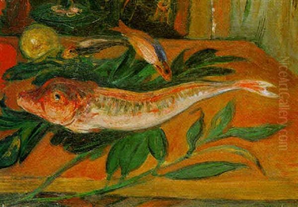 Nature Morte Aux Poissons Oil Painting by Abraham Mintchine