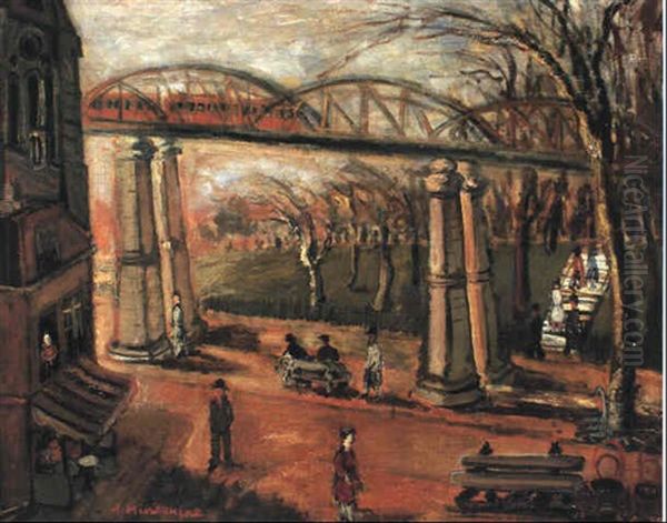 The Bridge Oil Painting by Abraham Mintchine