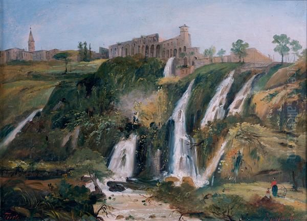 Les Cascatelles De Tivoli Oil Painting by Carlo Bevilacqua